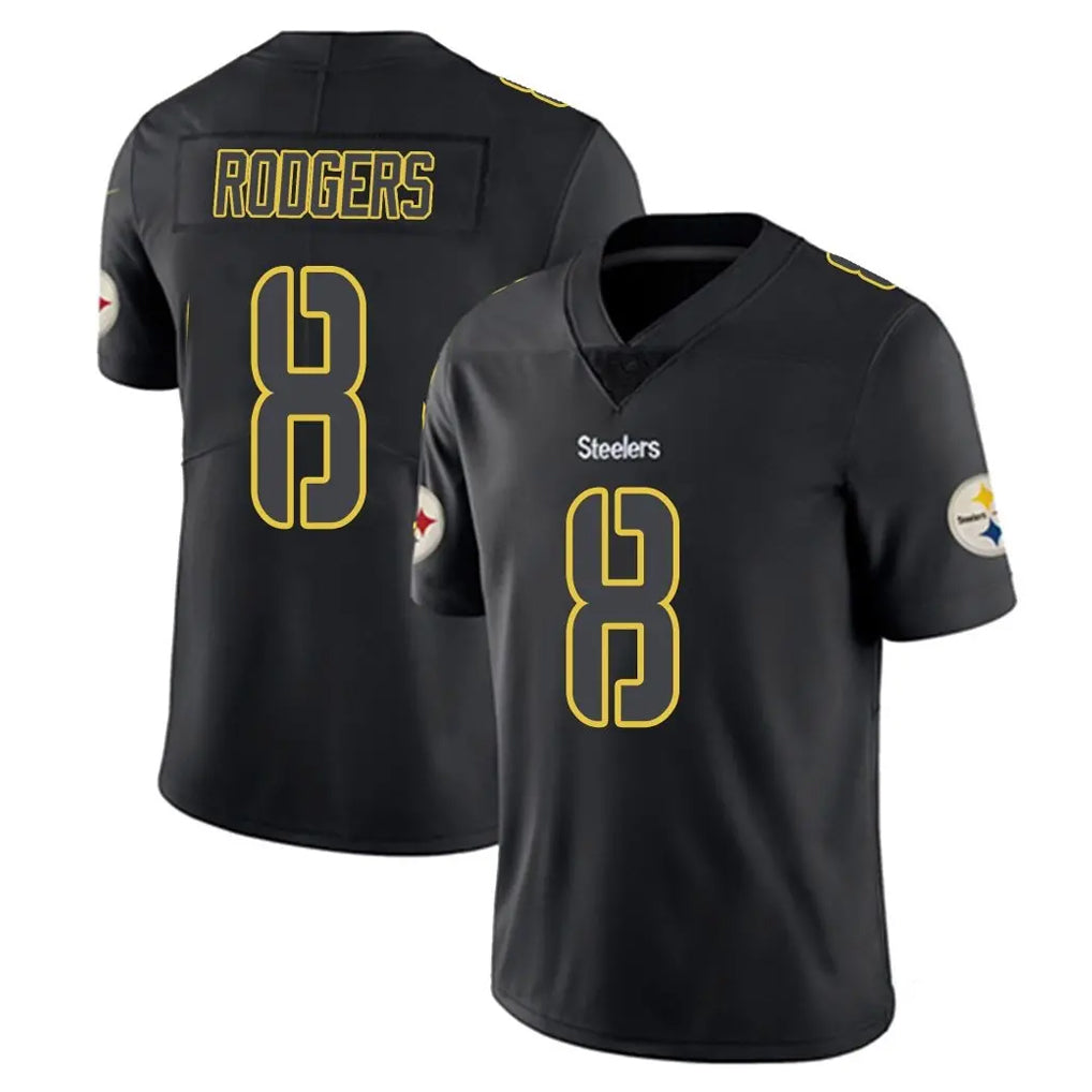 Tlead P.Steelers #8 Aaron Rodgers Player Black Impact Limited Home Game Stitched Jerseys