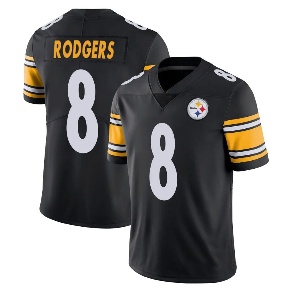 Tlead P.Steelers #8 Aaron Rodgers Player Black Limited Vapor Untouchable Home Game Stitched Jerseys