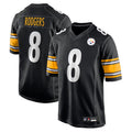 Tlead P.Steelers #8 Aaron Rodgers Player Black Replica Game Stitched Jerseys