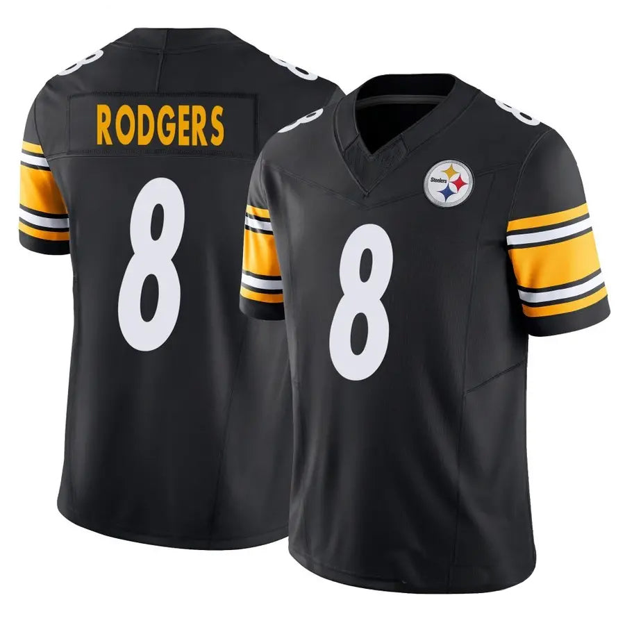 Tlead P.Steelers #8 Aaron Rodgers Player Black Vapor F.U.S.E. Limited Stitched Jerseys