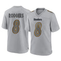 Tlead P.Steelers #8 Aaron Rodgers Player Gray Atmosphere Fashion Home Game Stitched Jerseys