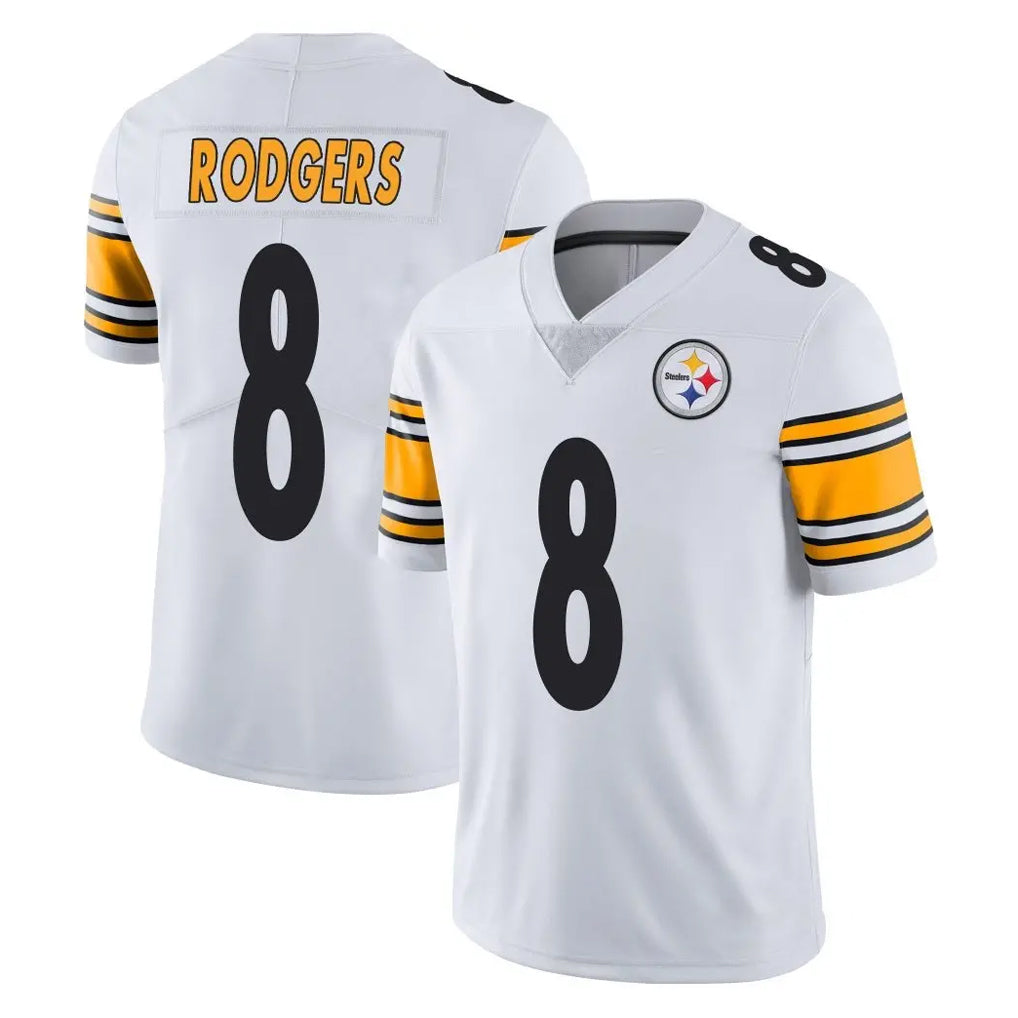 Tlead P.Steelers #8 Aaron Rodgers Player White Limited Vapor Untouchable Home Game Stitched Jerseys