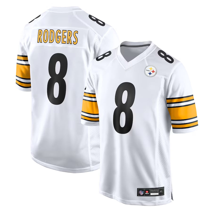 Tlead P.Steelers #8 Aaron Rodgers Player White Replica Game Stitched Jerseys