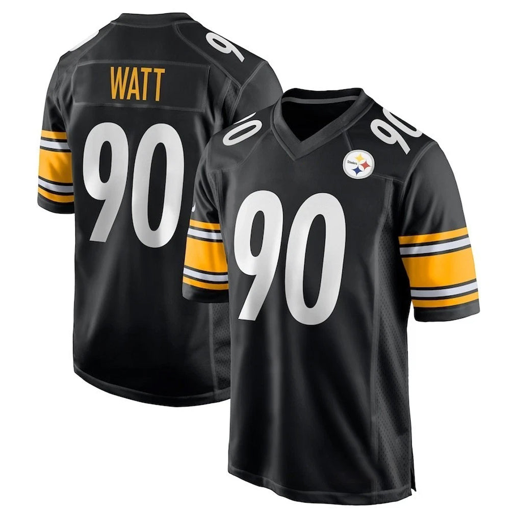 Tlead P.Steelers #90 T.J. Watt Player Black Home Game Stitched Jerseys