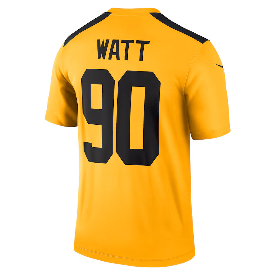Tlead P.Steelers #90 T.J. Watt Player Gold Alternate 1933 Throwback Legend Performance Top Stitched Jerseys