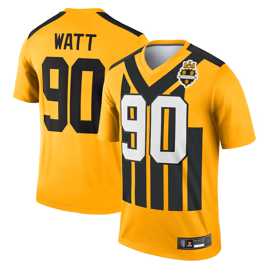 Tlead P.Steelers #90 T.J. Watt Player Gold Alternate 1933 Throwback Legend Performance Top1 Stitched Jerseys
