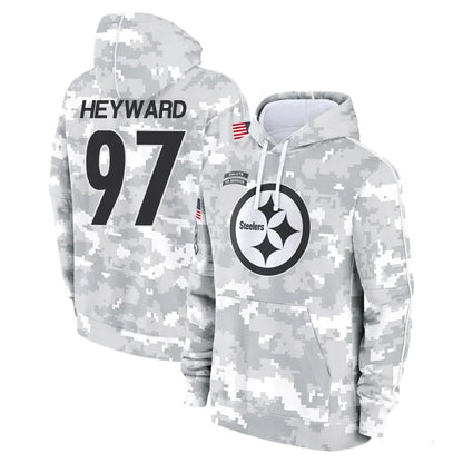 Tlead P.Steelers #97 Cameron Heyward Player Arctic Camo Limited Salute to Service Pullover Hoodies Game Stitched Jerseys