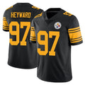 Tlead P.Steelers #97 Cameron Heyward Player Black Limited Color Rush Home Game Stitched Jerseys