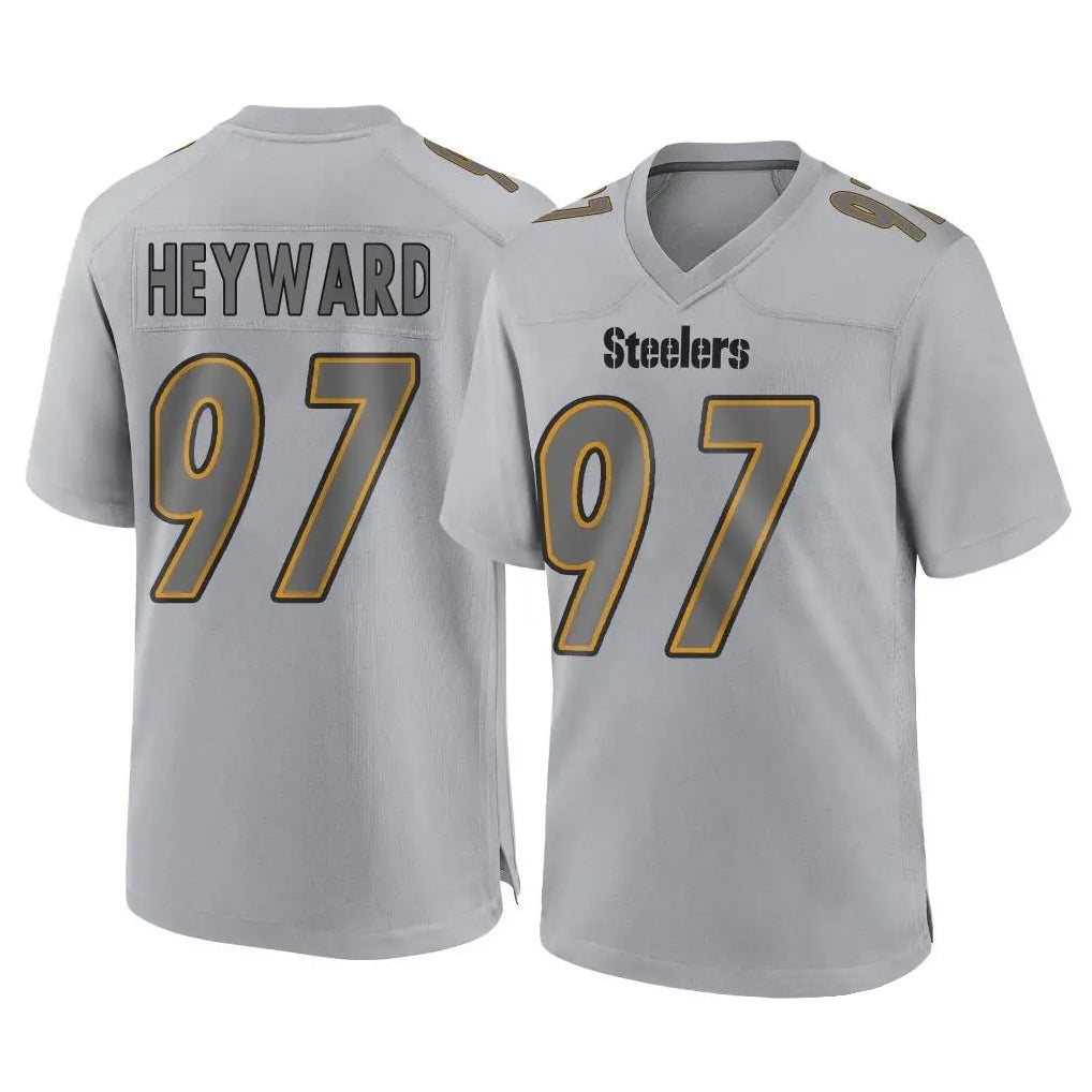 Tlead P.Steelers #97 Cameron Heyward Player Gray Atmosphere Fashion Home Game Stitched Jerseys