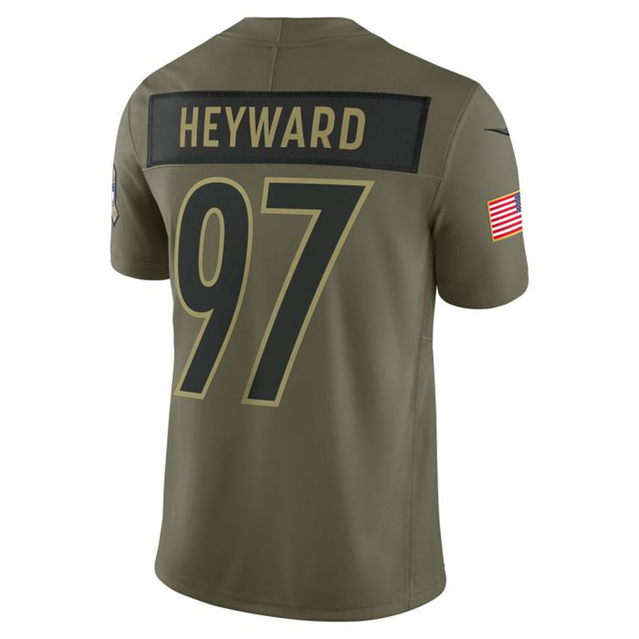 Tlead P.Steelers #97 Cameron Heyward Player Vapor F.U.S.E. Limited Salute to Service Stitched Jerseys