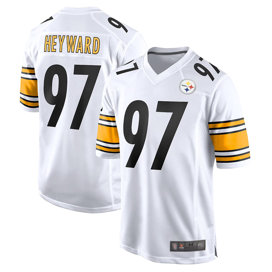 Tlead P.Steelers #97 Cameron Heyward Player White Home Game Stitched Jerseys