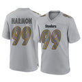 Tlead P.Steelers #99 Derrick Harmon Player Gray Atmosphere Fashion Home Game Stitched Jerseys