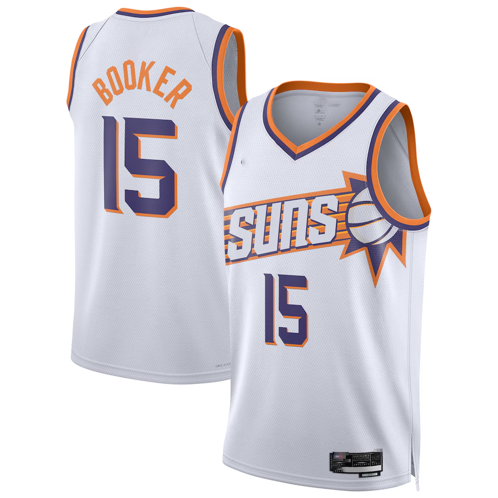 Tlead P.Suns #15 Devin Booker White Swingman Player Jerseys - Association Edition