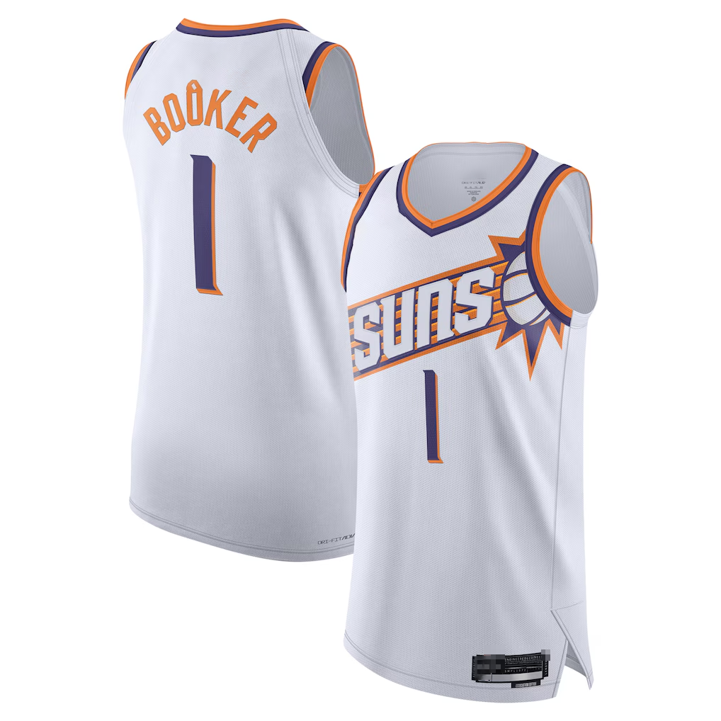 Tlead P.Suns #1 Devin Booker White Authentic Jerseys - Association Edition