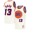 Tlead P.Sunss #13 Steve Nash Mitchell & Ness Cream Chainstitch Swingman Jerseys
