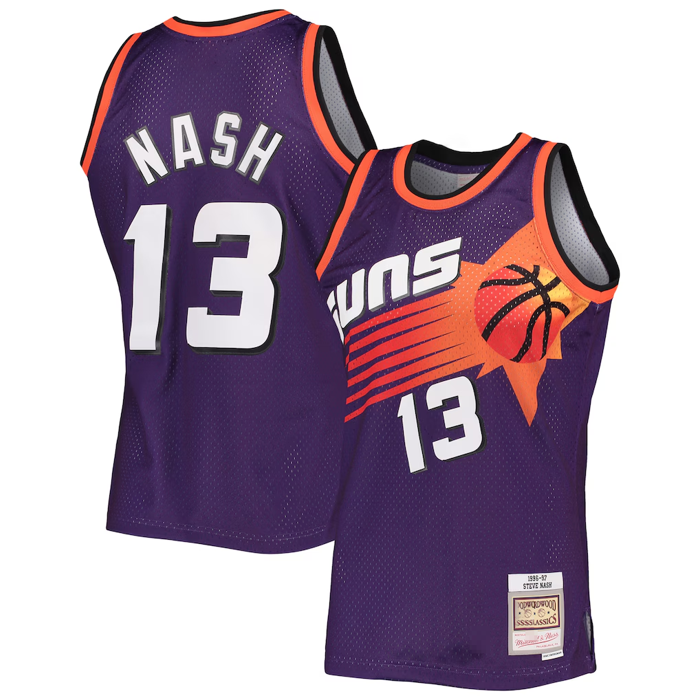 Tlead P.Sunss #13 Steve Nash Mitchell & Ness Purple 1996-1997 Hardwood Classics Swingman Jerseys