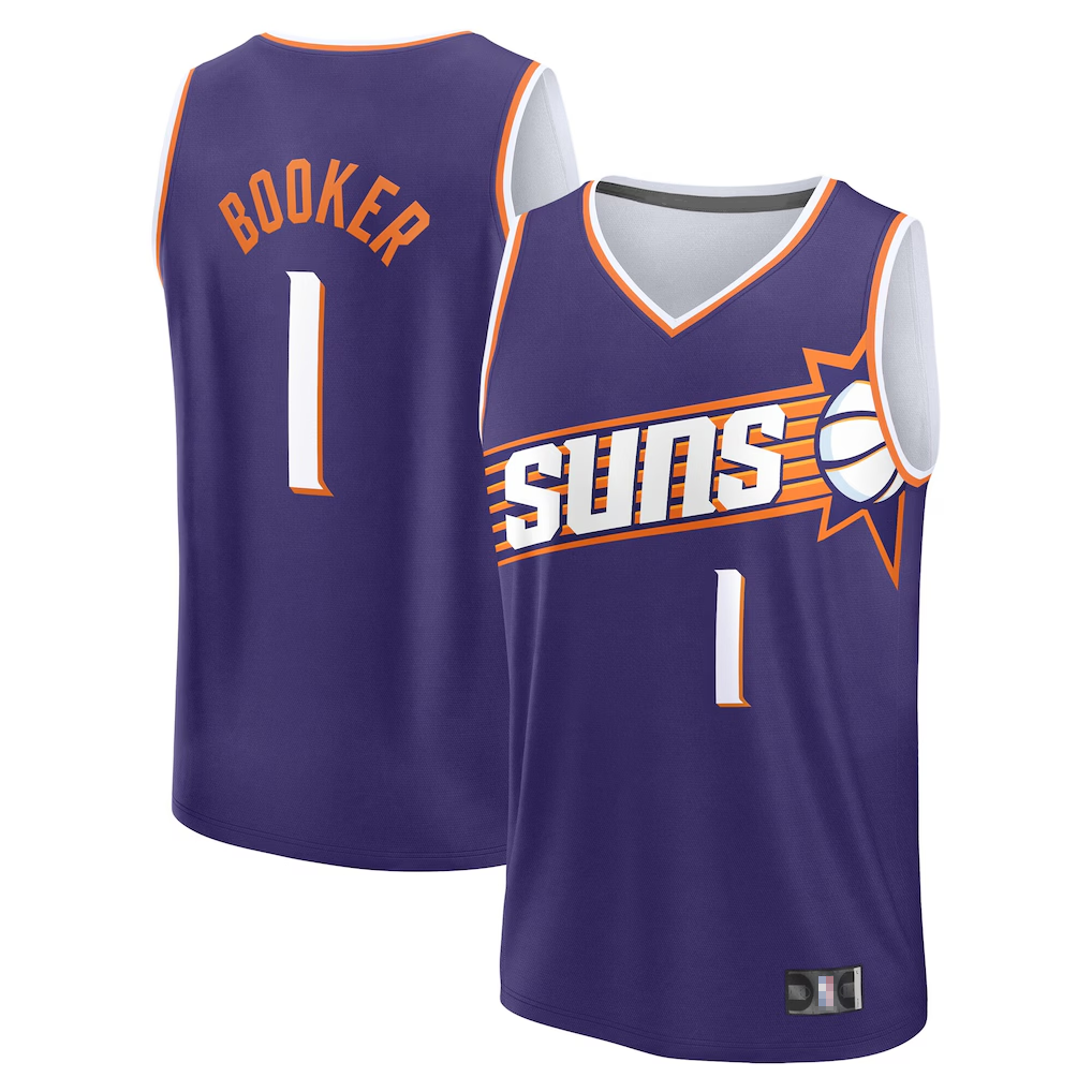 Tlead P.Sunss #1 Devin Booker Fanatics Purple Big & Tall Fast Break Jerseys - Icon Edition