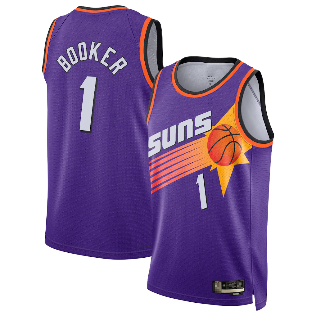 Tlead P.Sunss #1 Devin Booker Purple Swingman Jerseys - Classic Edition