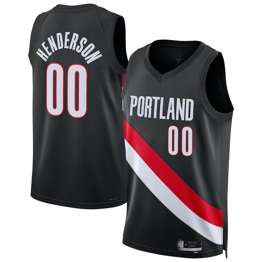 Tlead PT.Blazers #00 Scoot Henderson Black Swingman Jerseys - Icon Edition