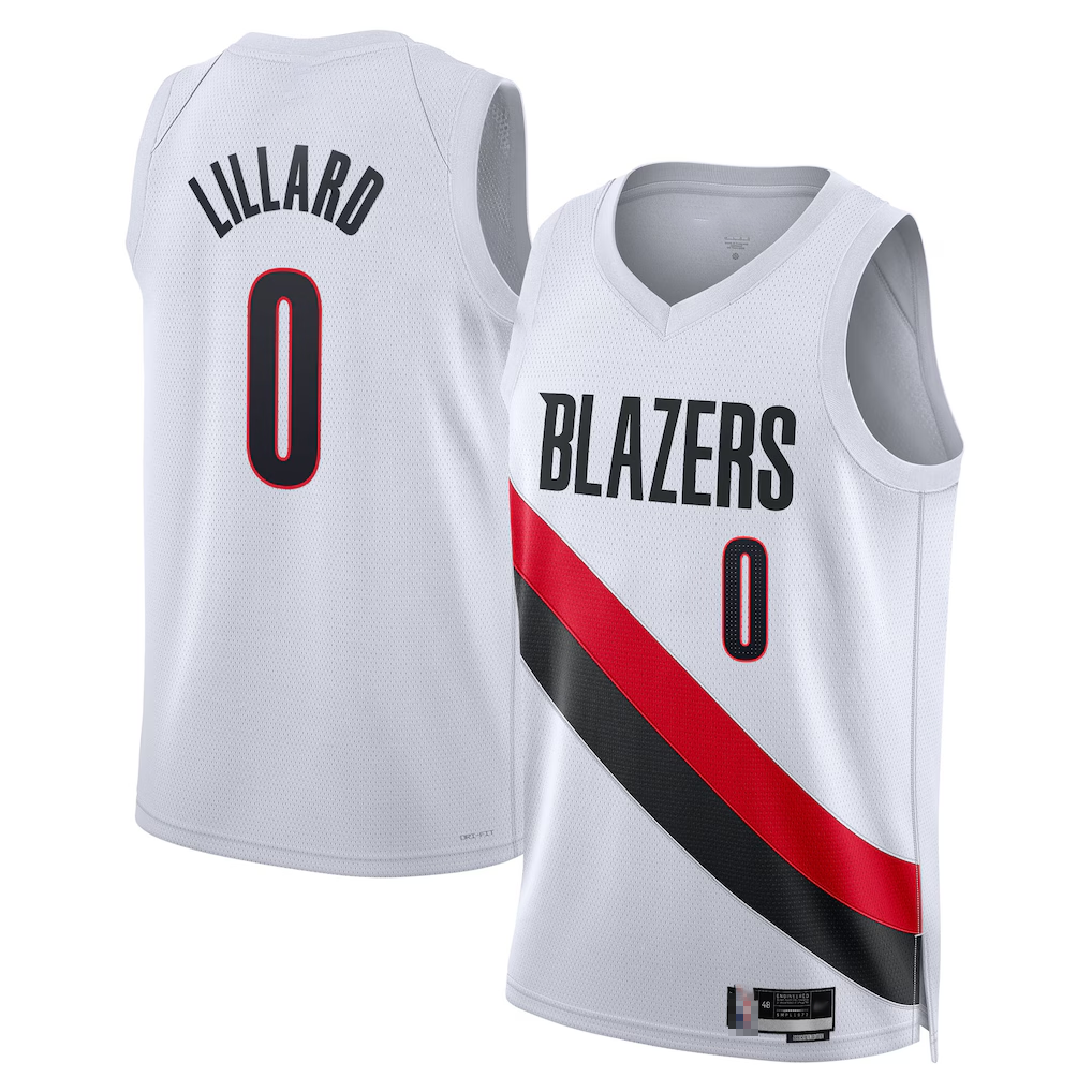 Tlead PT.Blazers #0 Damian Lillard Red Swingman Jerseys - Statement Edition
