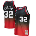 Tlead PT.Blazers #32 Bill Walton Mitchell & Ness RedBlack 1976--1977 Hardwood Classics Fadeaway Swingman Player Jerseys