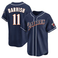 Tlead S.Diego Padres #11 Yu Darvish Player Navy Cooperstown Collection Limited Home Stitched Jerseys