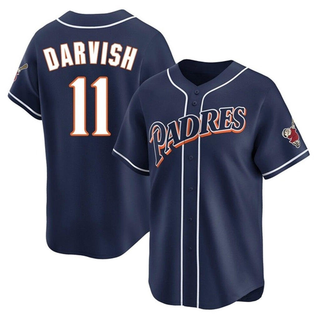 Tlead S.Diego Padres #11 Yu Darvish Player Navy Cooperstown Collection Limited Home Stitched Jerseys