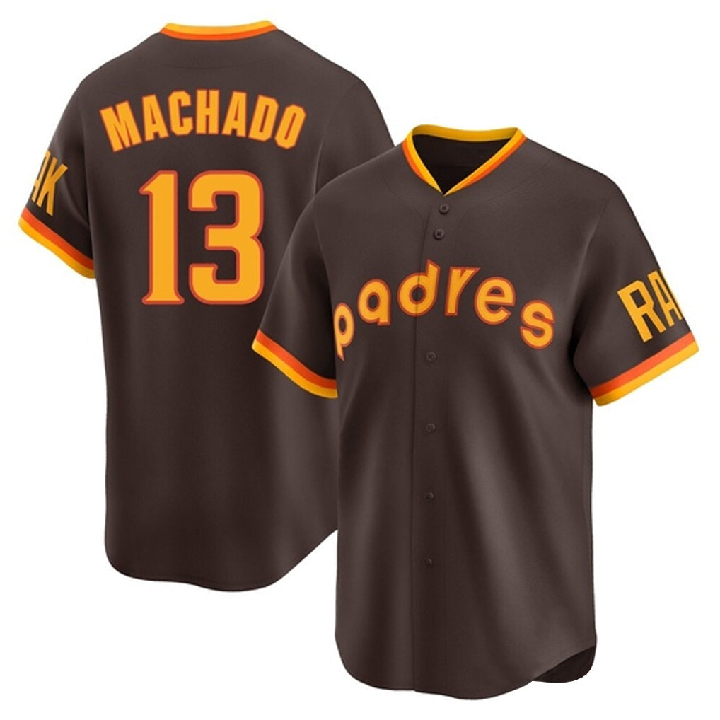 Tlead S.Diego Padres #13 Manny Machado Player Brown Home Cooperstown Collection Replica Game Stitched Jerseys