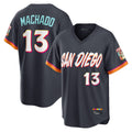 Tlead S.Diego Padres #13 Manny Machado Player Obsidian 2026 City Connect Home Game T-shirt Stitched Jerseys