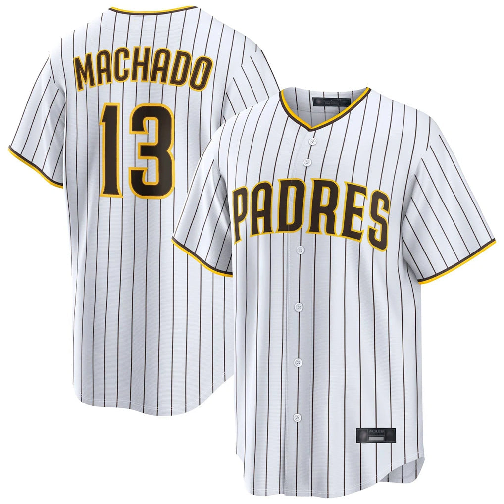 Tlead S.Diego Padres #13 Manny Machado Player White Home Limited Stitched Jerseys
