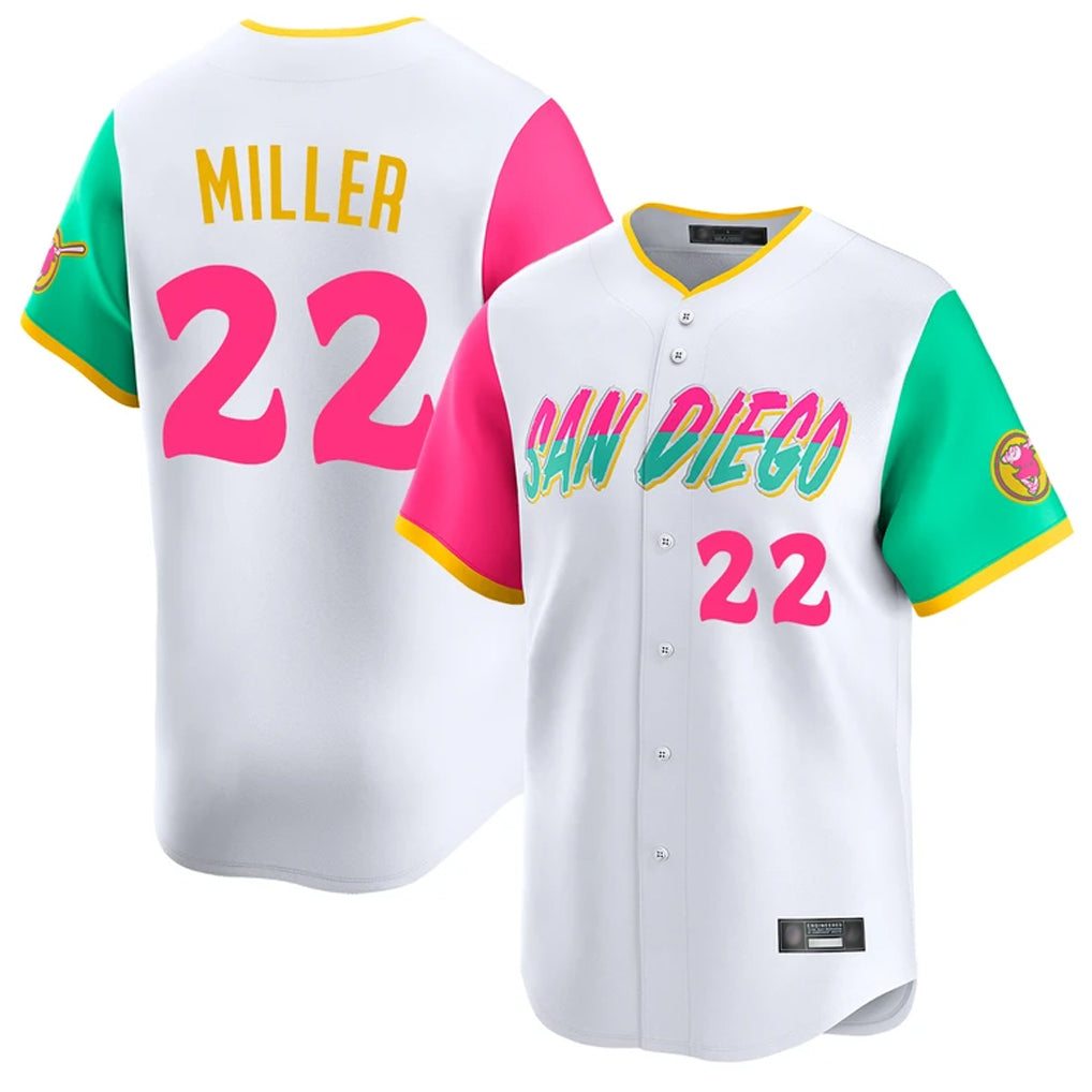 Tlead S.Diego Padres #22 Mason Miller Player White City Connect Home Limited Stitched Jerseys