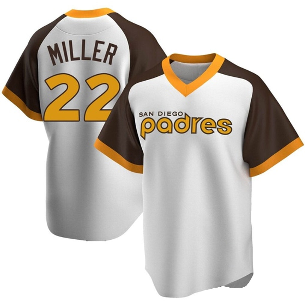 Tlead S.Diego Padres #22 Mason Miller Player White Home Cooperstown Collection Replica Game Stitched Jerseys