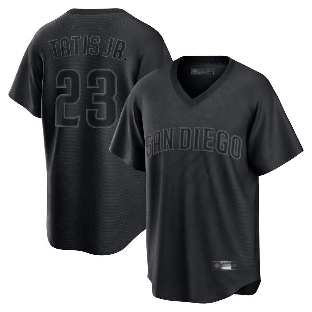Tlead S.Diego Padres #23 Fernando Tatis Jr Player Black Home Game T-shirt Stitched Jerseys