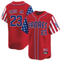 Tlead S.Diego Padres #23 Fernando Tatis Jr Player Red Independence Day Home Limited Stitched Jerseys