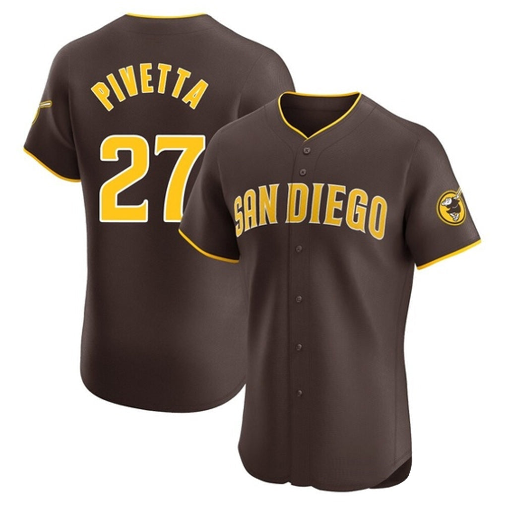 Tlead S.Diego Padres #27 Nick Pivetta Player Brown Home Limited Elite Stitched Jerseys