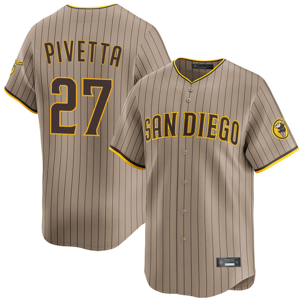 Tlead S.Diego Padres #27 Nick Pivetta Player Khaki Home Limited Stitched Jerseys