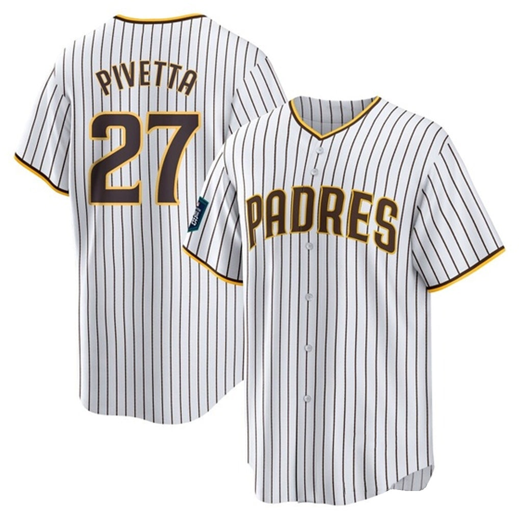 Tlead S.Diego Padres #27 Nick Pivetta Player White Home Game Stitched Jerseys