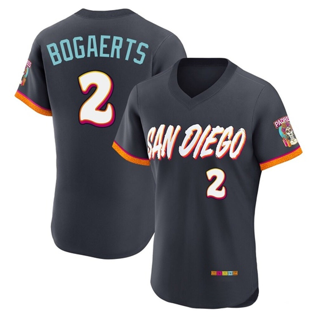 Tlead S.Diego Padres #2 Xander Bogaerts Player Obsidian 2026 City Connect Home Limited Elite T-shirt Stitched Jerseys