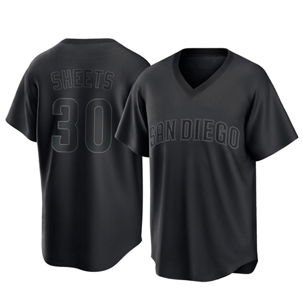 Tlead S.Diego Padres #30 Gavin Sheets Player Black Pitch Fashion Game T-shirt Stitched Jerseys