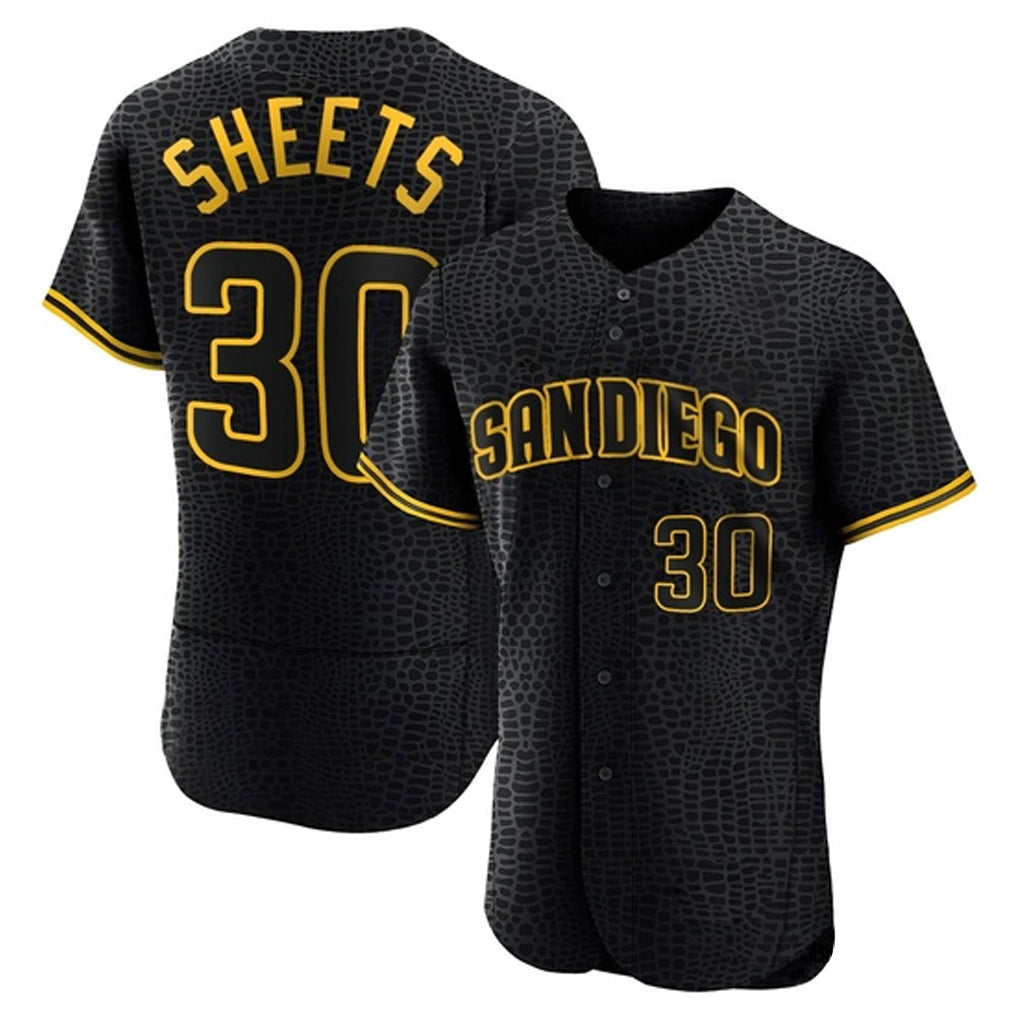Tlead S.Diego Padres #30 Gavin Sheets Player Black Snake Skin City Home Limited Elite Stitched Jerseys
