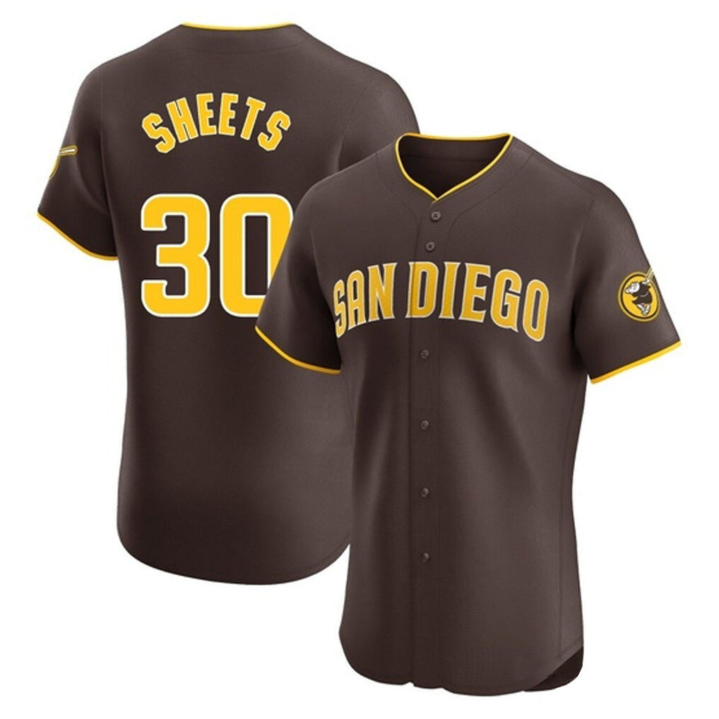 Tlead S.Diego Padres #30 Gavin Sheets Player Brown Home Limited Elite Stitched Jerseys
