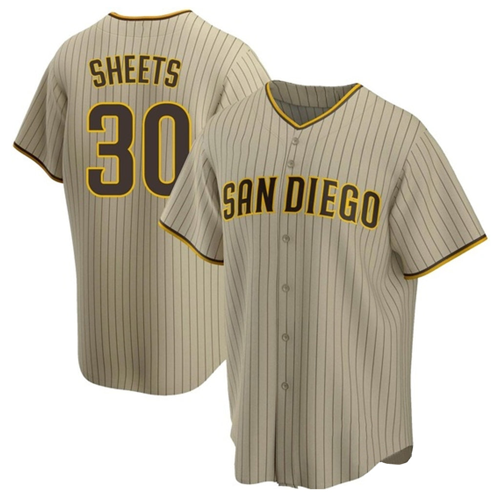 Tlead S.Diego Padres #30 Gavin Sheets Player Khaki Home Game Stitched Jerseys