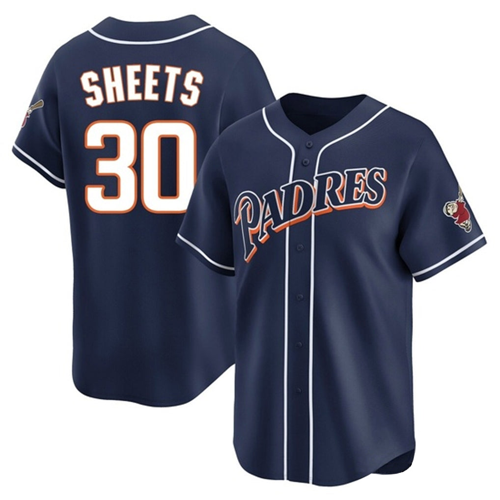 Tlead S.Diego Padres #30 Gavin Sheets Player Navy Cooperstown Collection Limited Home Stitched Jerseys