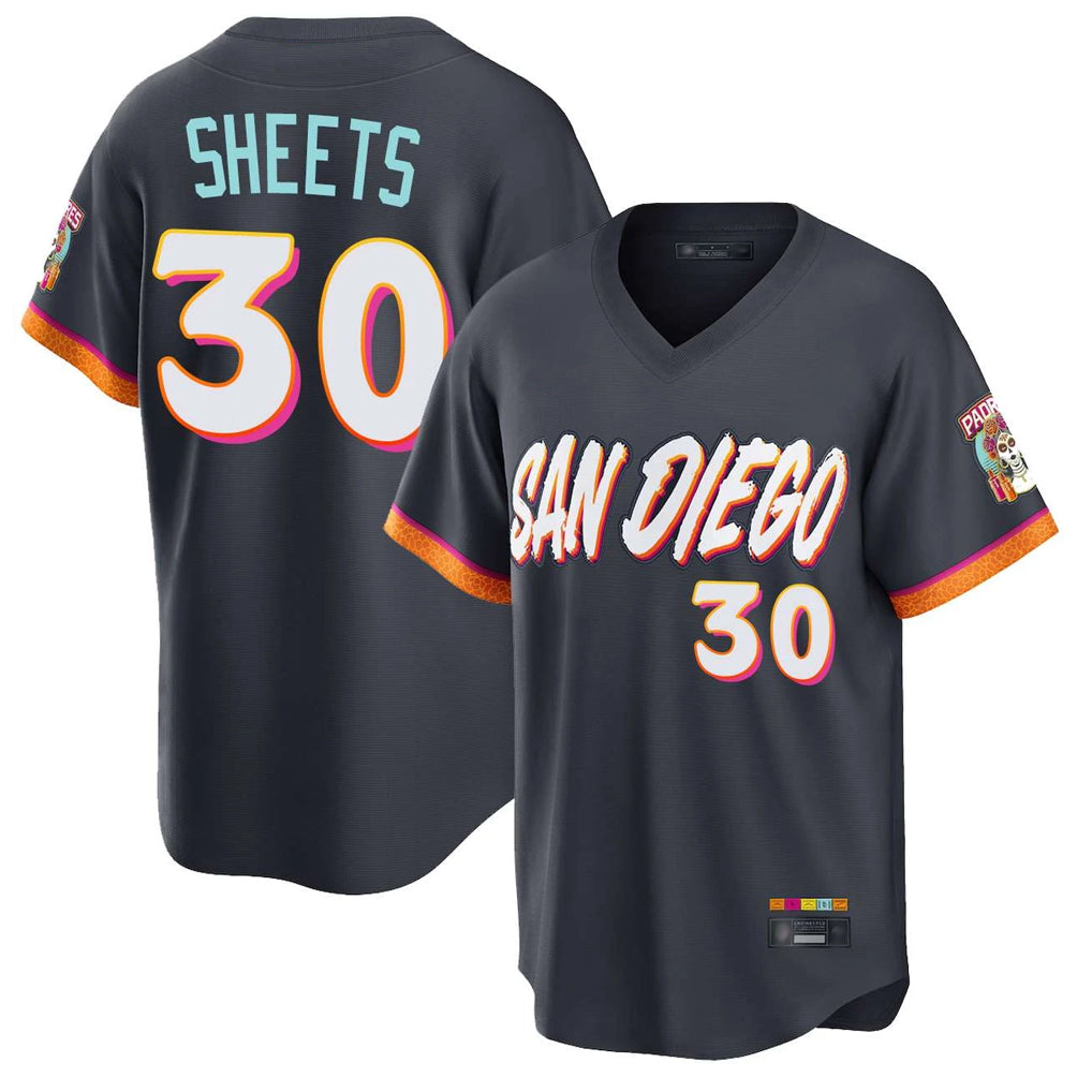 Tlead S.Diego Padres #30 Gavin Sheets Player Obsidian 2026 City Connect Home Limited T-shirt Stitched Jerseys