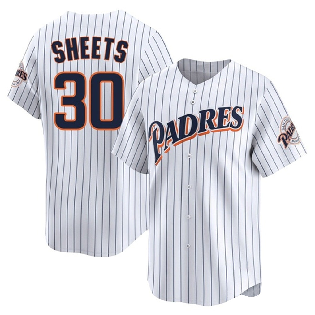 Tlead S.Diego Padres #30 Gavin Sheets Player White Cooperstown Collection Limited Home Stitched Jerseys