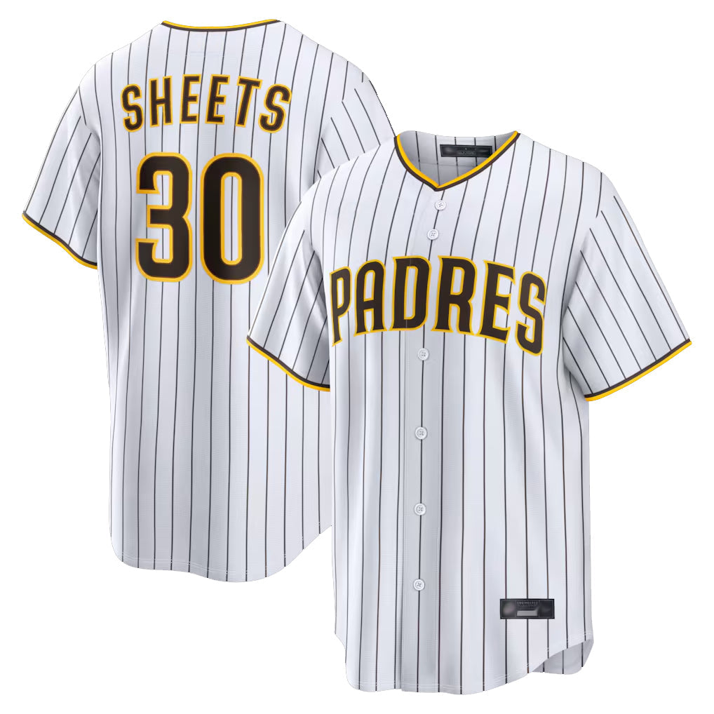 Tlead S.Diego Padres #30 Gavin Sheets Player White Home Limited Game Stitched Jerseys
