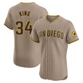 Tlead S.Diego Padres #34 Michael King Player Khaki Home Limited Elite Stitched Jerseys