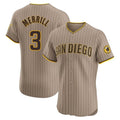 Tlead S.Diego Padres #3 Jackson Merrill Player Khaki Home Limited Elite Stitched Jerseys