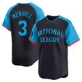 Tlead S.Diego Padres #3 Jackson Merrill Player National League Navy All-Star Game Limited Stitched Jerseys