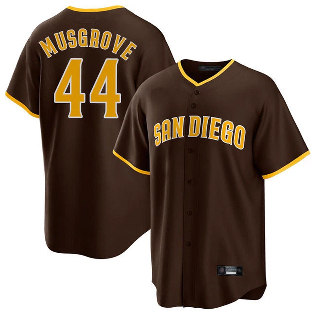 Tlead S.Diego Padres #44 Joe Musgrove Player Brown Home Game Stitched Jerseys